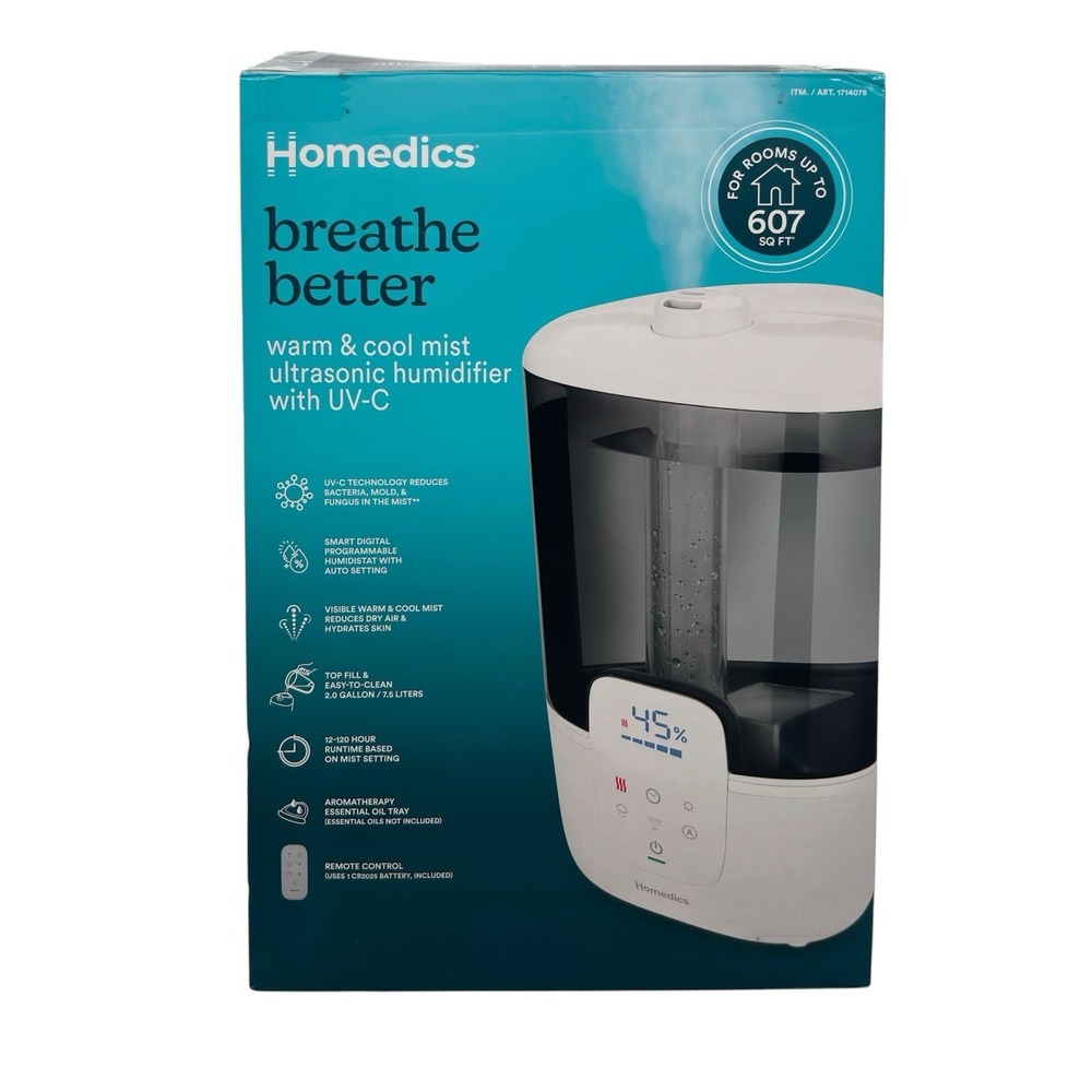HoMedics Breathe Better 2.0 Gallon Warm & Cool Mist Ultrasonic Humidifier Used